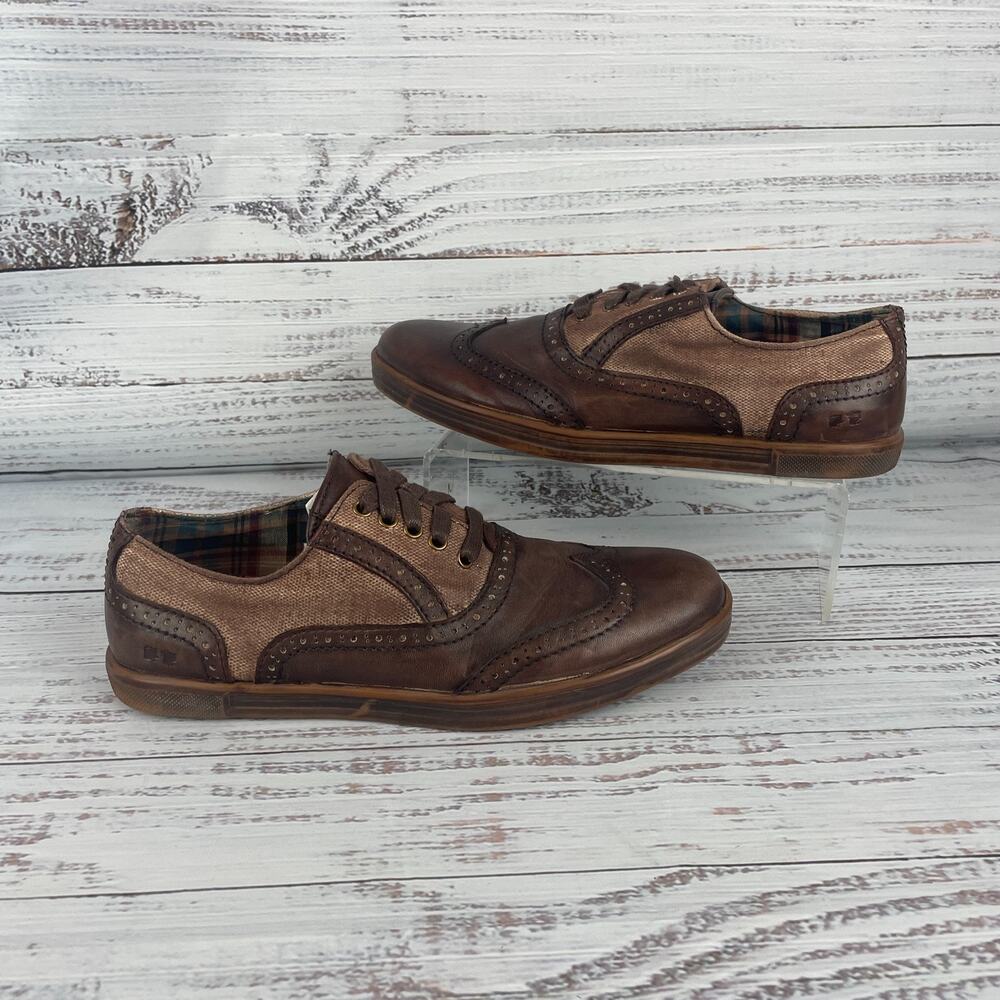 Bed Stu Quinn Mens Sz 9.5 Oxford Shoes Wingtip Brown Lea